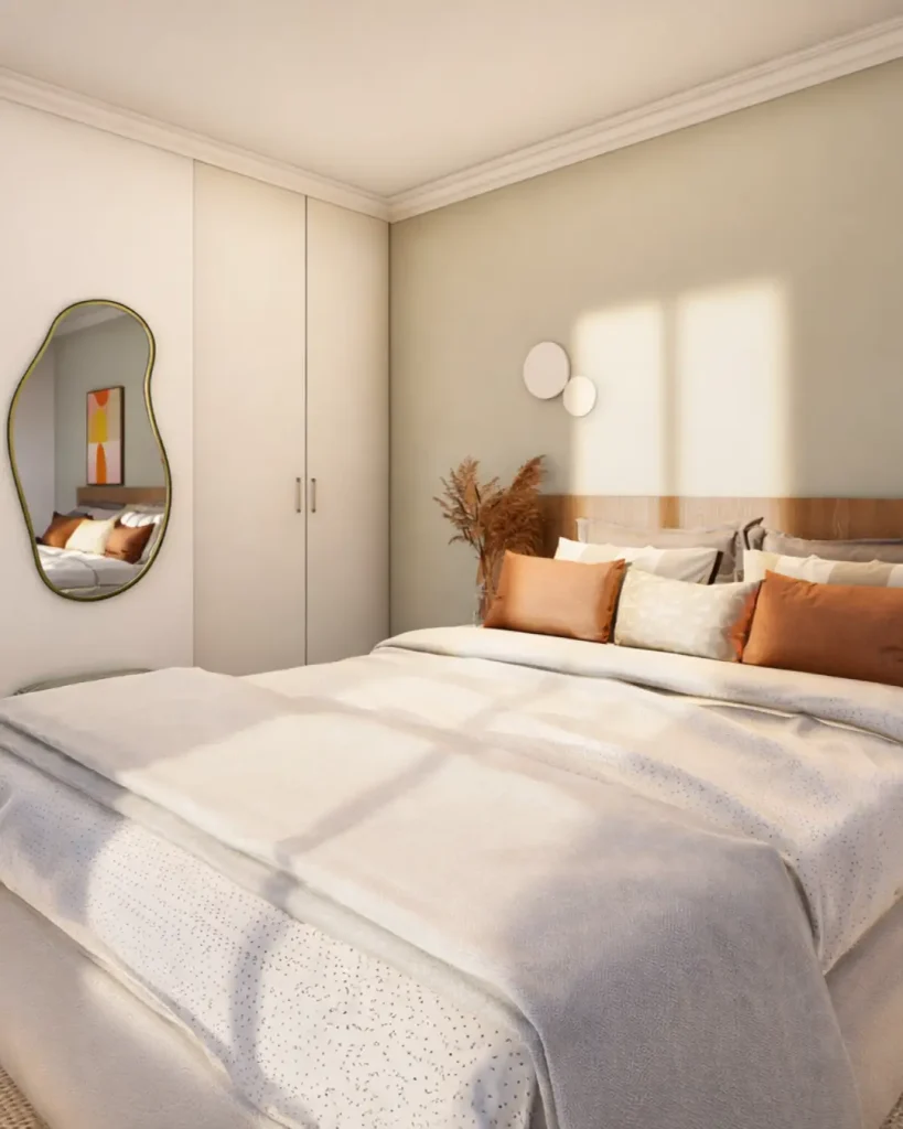 3D architecture intérieur d'une chambre pour un projet de rénovation à Paris